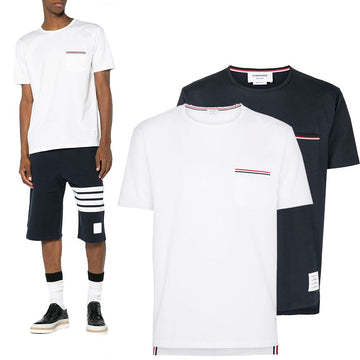 Thom Browne Three Stripe Pocket T-Shirt MJS010A 01454 100 52160723