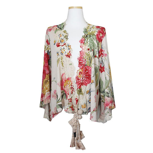 Kenzo Shoreline Floral Tassel Cardigan 55 66 52309690