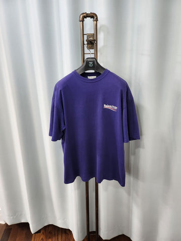 BALENCIAGA Blau Welle Logo T-Shirt kurzarm S/105 52634648