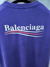 BALENCIAGA Blau Welle Logo T-Shirt kurzarm S/105 52634648 [P]