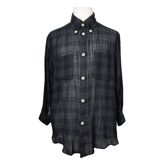 ARMANI アルマーニ コレジオーニ ブラック チェック メンズ シャツ 110 52741480