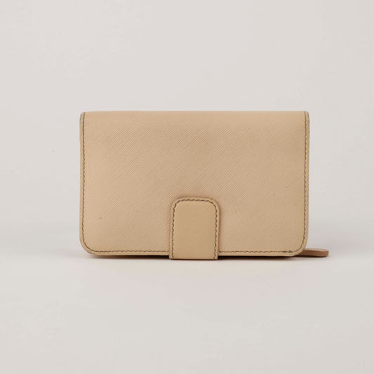 Salvatore Ferragamo 22 B963 Beige Saffiano Gancini Medium Wallet 52156354