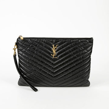 SAINT LAURENT Matelassé Leder Monogram Tablet Pouch und Clutch 559193 52398313