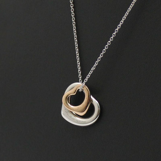 Tiffany & Co 18K Rose Gold Sterling Silver Open Heart Necklace 12345 52889940