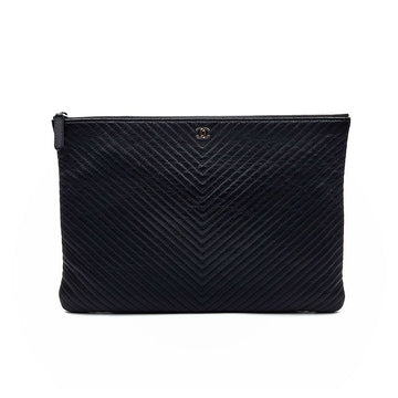 CHANEL Caviar Chevron Clutch Groß L104213 52890627