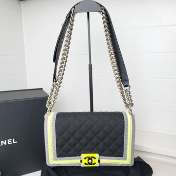 CHANEL Limited Edition Canvas Fabric Boy Bag Medium A67086 154765324