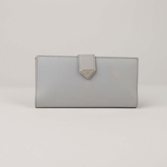 Prada Saffiano Leather Long Wallet in Sky Blue 1MV025 53013709
