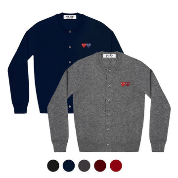 COMME DES GARCONS ウィメンズ カーディガン ダブルワッペン プレイ ウール カーディガン 53226698