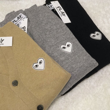 COMME DES GARCONS メンズカーディガン ホワイトパッチ ウールカーディガン 53226703