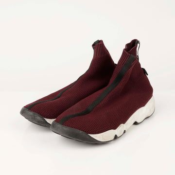 DIOR KCK217TLK 37 Größe burgunderfarbener technischer Stricksocken-Sneaker 53251780