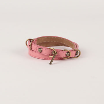 BALENCIAGA Pink Leder Triple Tour Armband 326102 53101415