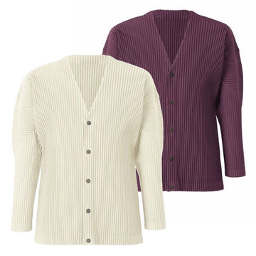 ISSEY MIYAKE HOMME PLISSE Cardigan Langarm Toffelila 85-3, 85-4, Ivory 3-3, 3-4 53575611