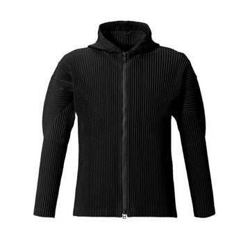 ISSEY MIYAKE Hooded Zip-Up Black Size 4 JL121 53576928