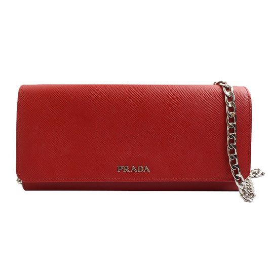 PRADA サフィアーノ シルバー クロスボディ兼クラッチバッグ 53590500