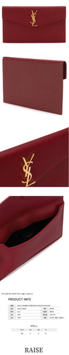 SAINT LAURENT ゴールドトーン エンベロープ ミディアム クラッチバッグ 565739 1GF0J 6008 46529654 [P]