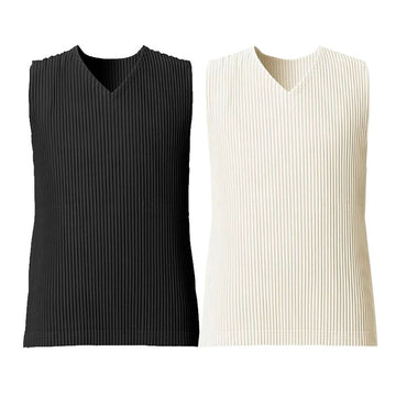 ISSEY MIYAKE プリーツVネックベストJK192 53700981