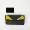 FENDI 8M0340 ブラックレザー モンスター 長財布 53574670 [P]