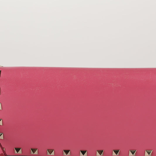 Valentino Pink Leather Rockstud Strap Long Wallet 0447 53626727