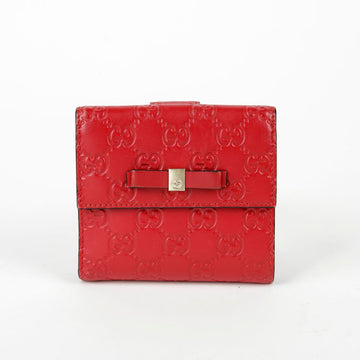 GUCCI Rote Schima Leder Bogen Geldbörse 406925 53730207