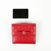 GUCCI 406925 レッド シマ レザー ボウ 中財布 53730207 [P]