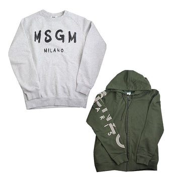 MSGM キッズTシャツ、モスグリーンフーディジップアップ上着2点セット14歳 53924220