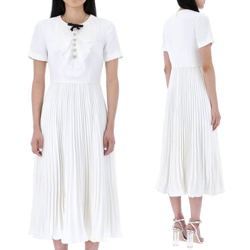 SELF-PORTRAIT Rüschensling Midi Kleid PF23044MW WHITE 54034620