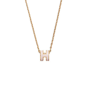 Hermes Mini Pop H Pendant Gold Women's Necklace Rose Dragee H147992F 85 54041558 [P]