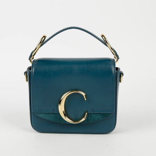 CHLOE CHC19US193 ミニ ブルー レザー C トート兼ショルダーバッグ 54010217
