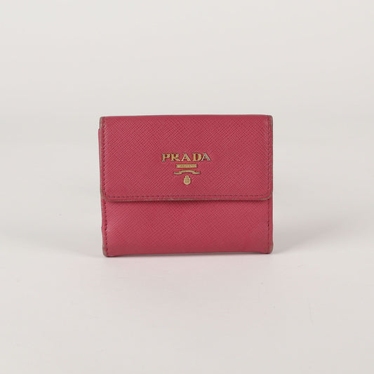 Prada 1MH350 Pink Saffiano Leather Wallet 53912047