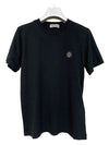 STONE ISLAND Damen 771620147 Schwarzes Rundhals T-Shirt mit kurzen Ärmeln 54374113 [P]