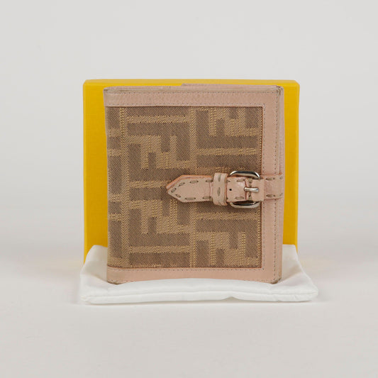 Fendi Fabric Pink Leather Trimming Wallet 8M0206 54302526