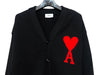 AMI Schwarze Logo Cardigan BFUKC002 018 009 54837680 [P]