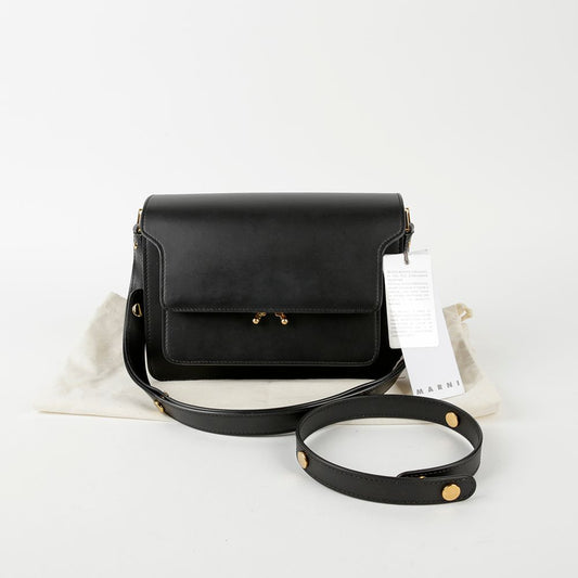 MARNI SBMPN09NO1 ミディアム ブラック レザー トランク ショルダー＆クロスバッグ 54350635