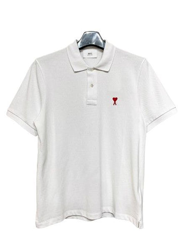 AMI Weißes Logo Polo-Shirt kurzärmelig BFHPL001 760 100 54845250