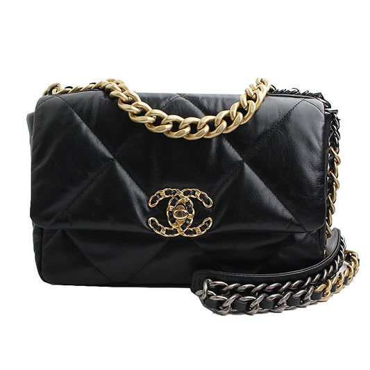 CHANEL 19 ブラック スモール ゴールド ショルダーバッグ 30番台 54845445