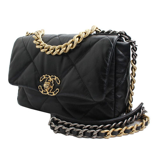 CHANEL 19 ブラック スモール ゴールド ショルダーバッグ 30番台 54845445