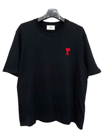 AMI Black Big Logo Round Short Sleeve UTS004 726 009 54848147