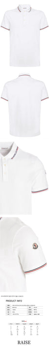 MONCLER Logo Dreilinien Poloshirt Weiß 8A000 12 84556 001 55134321 [P]