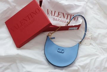 VALENTINO Mini Schultertasche aus Leder mit V-Logo in Blau 2W2P0W19 RQR 55138163