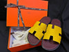 Hermes Epsom Yellow Burgundy Izmir Sandals IZMIR 55140331 [P]