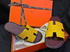 Hermes Epsom Yellow Burgundy Izmir Sandals IZMIR 55140331 [P]