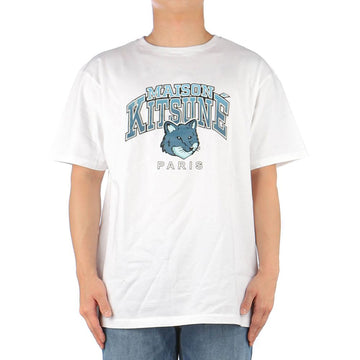 Maison Kitsune (LM00112KJ0035 WHITE) Men's Campus Fox Short Sleeve T-Shirt 55201792