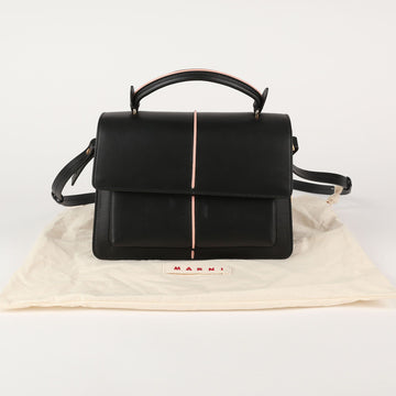 MARNI Schwarze Leder Top-Handle Tote und Schultertasche 0021 54828459