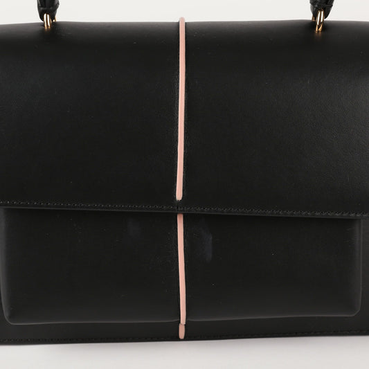 MARNI BMMP0021 ブラックレザートップハンドルトート兼ショルダーバッグ 54828459