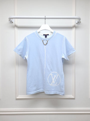 Louis Vuitton Washed Blue LV Circle Logo T-Shirt 55593529