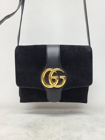 GUCCI Schwarze GG Wildleder Ali Schultertasche 55594166
