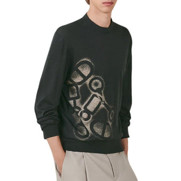 HERMES メゾン マイヨン エン ブークル アエロ クルーネック セーター メンズ H357530HA4GSM 55716997