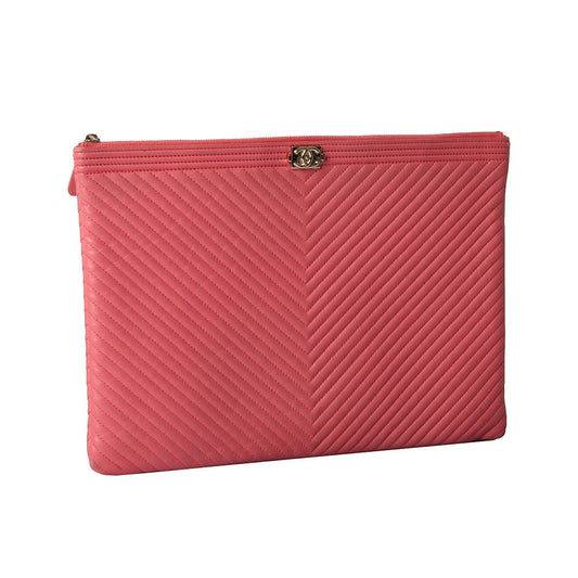 CHANEL シボロンクラッチラージ金色30774 55719318