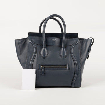 CELINE Mini Darkblau Leder Rucksack Tasche 165213 55255778