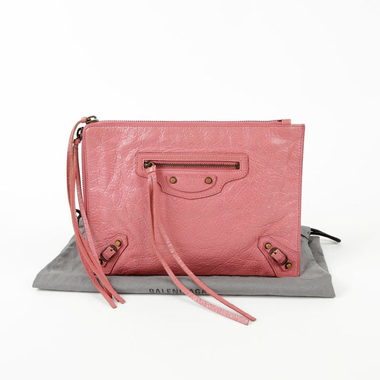 BALENCIAGA 380820 ピンクレザー クラシックモーター クラッチバッグ 55255771
